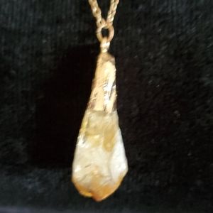 Golden stone necklace